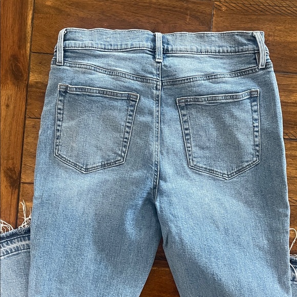 Loft Outlet flare crop blue distressed denim jeans size 29/8 - Picture 5 of 12